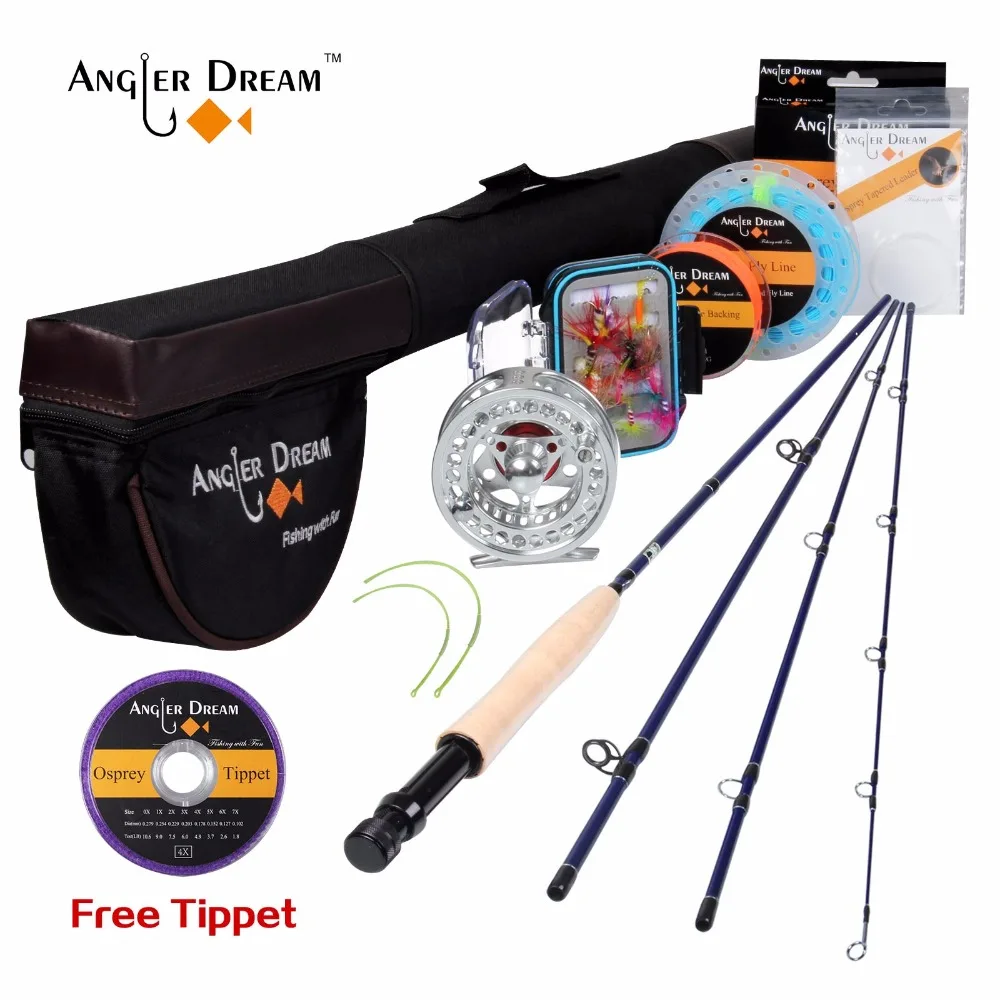 Fly Fishing Kits 2.7M 9FT Fly Fishing Rods 5/6 WT CNC machined Aluminum