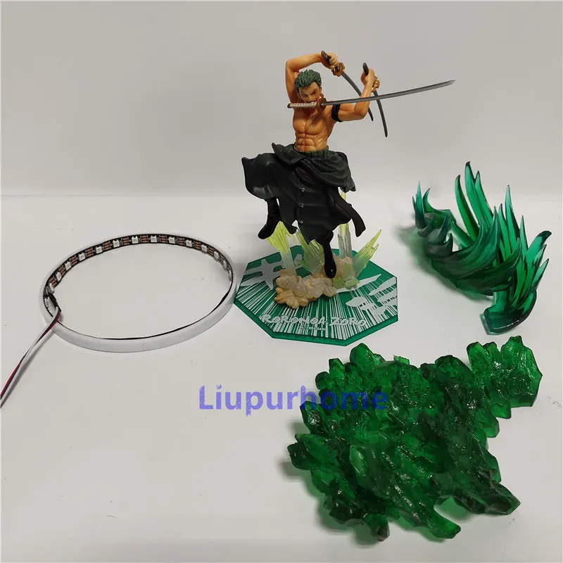 Один кусок Zoro рисунок 3D светодиодный ночник one piece Аниме Roronoa Zoro светодиодный настольный светильник украшение цвет меняется с зеленым основанием