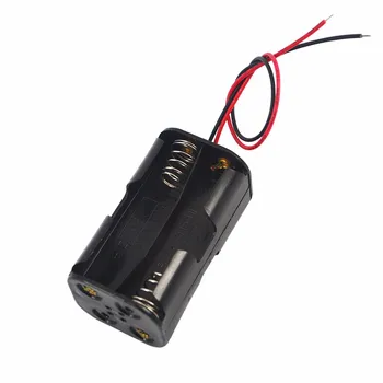 

4 x AA Battery Holder Case Box Storage Back to Back 4 AA Batteries With Wire Leads for DIY Power Bank Battery Container