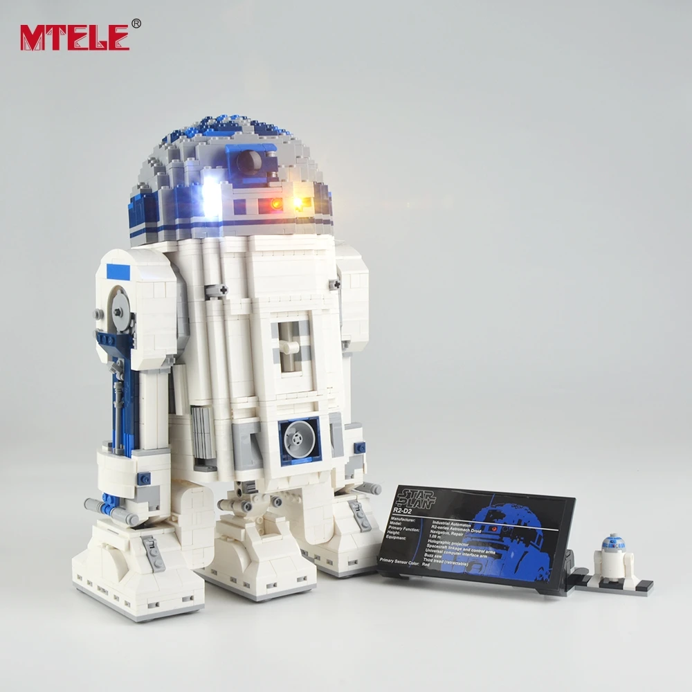 Светодиодный светильник MTELE, комплект для R2-D2 строительных блоков, светильник, совместимый с 10225(не включает модель