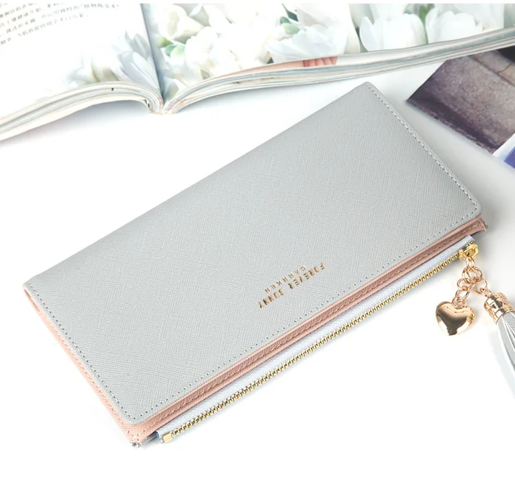 Tassel Women Wallets High Quality Designer Zipper Long Wallet Women Card Holder Ladies Purse Money Bag Carteira Feminina