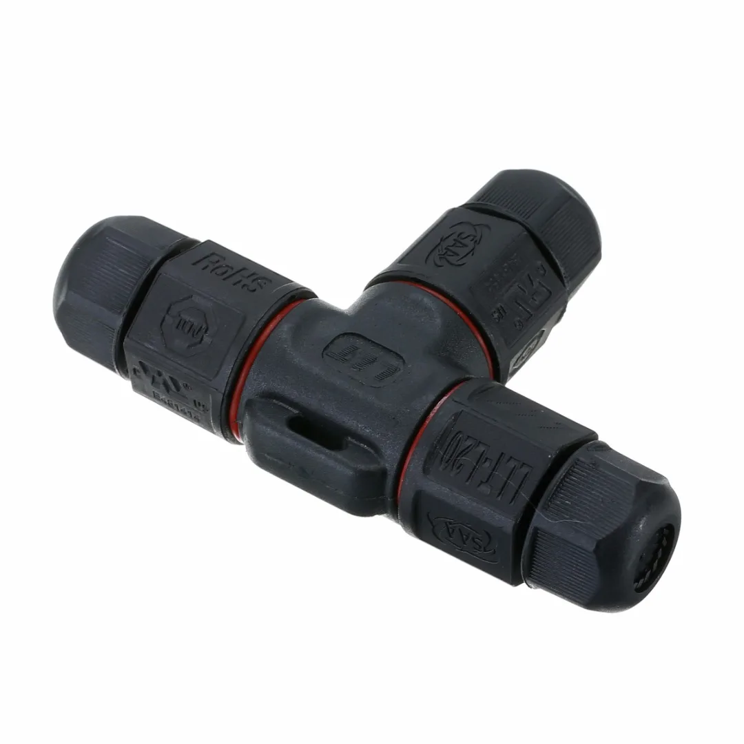 1pc IP67 Waterproof Electrical Cable Wire Connector 3 Core Black  220V~380V Solar Garden Outdoor Junction