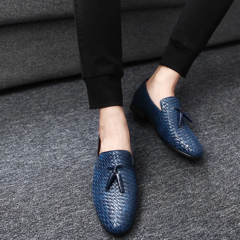 Merkmak Brand Men Shoes 2018 New Breathable Comfortable Men Loafers Tassel Weave Men's Flats Men Casual Shoes Big Size 48