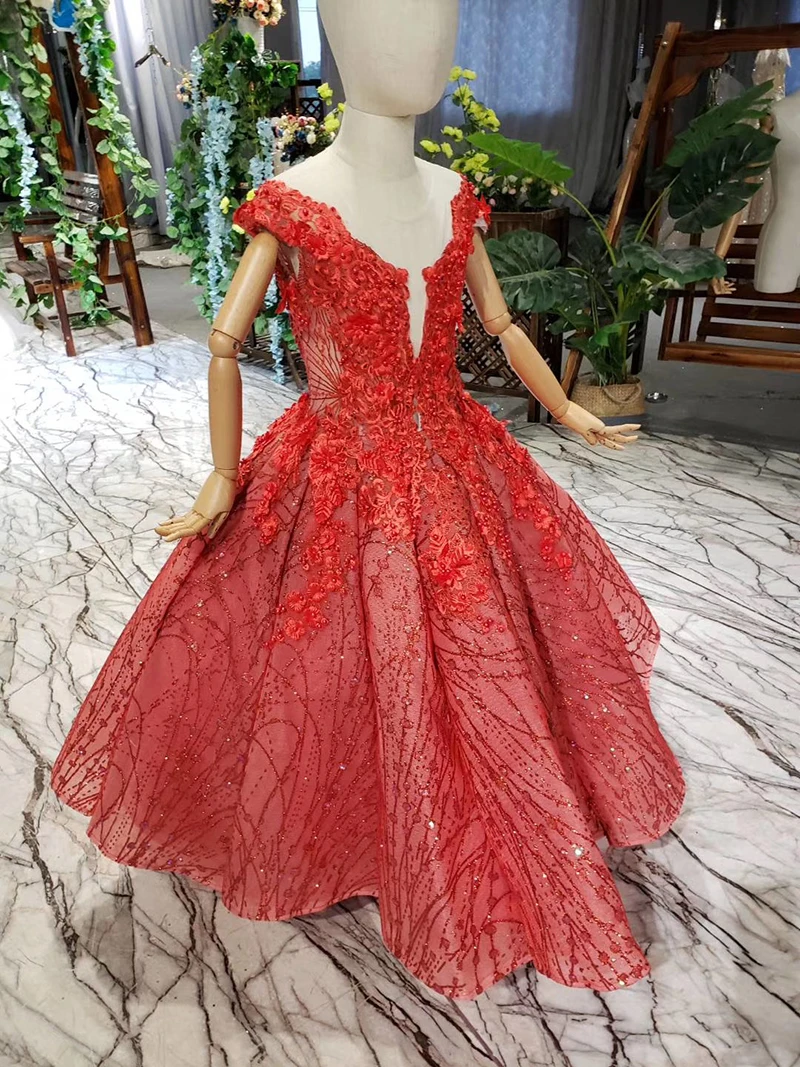 LSS526t Красные Платья с цветочным узором для девочек на лето свадебные сексуальные