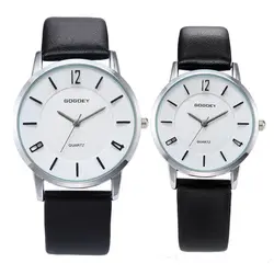 Роскошные Gogoey бренд Пара часы для мужчин женщин Pu мужские часы с кожаным ремешком наручные go8527