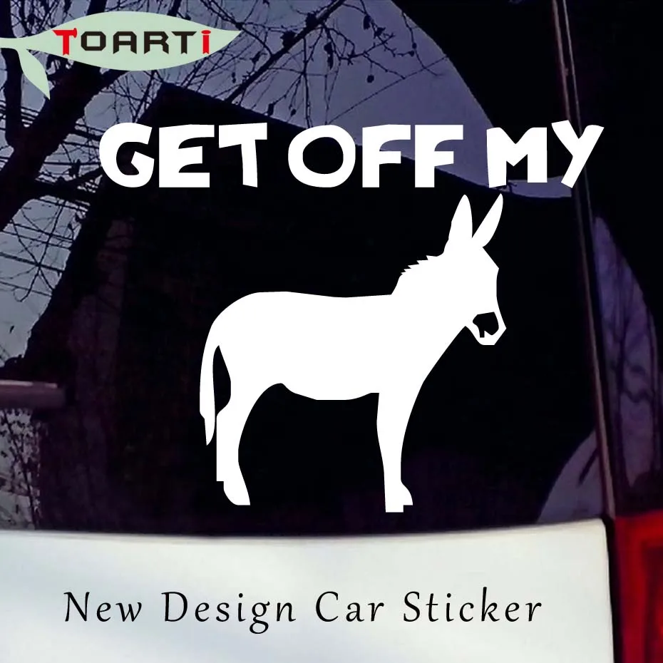 Buy 17*13CM Get Off My Ass Donkeys Funny Vinyl Car