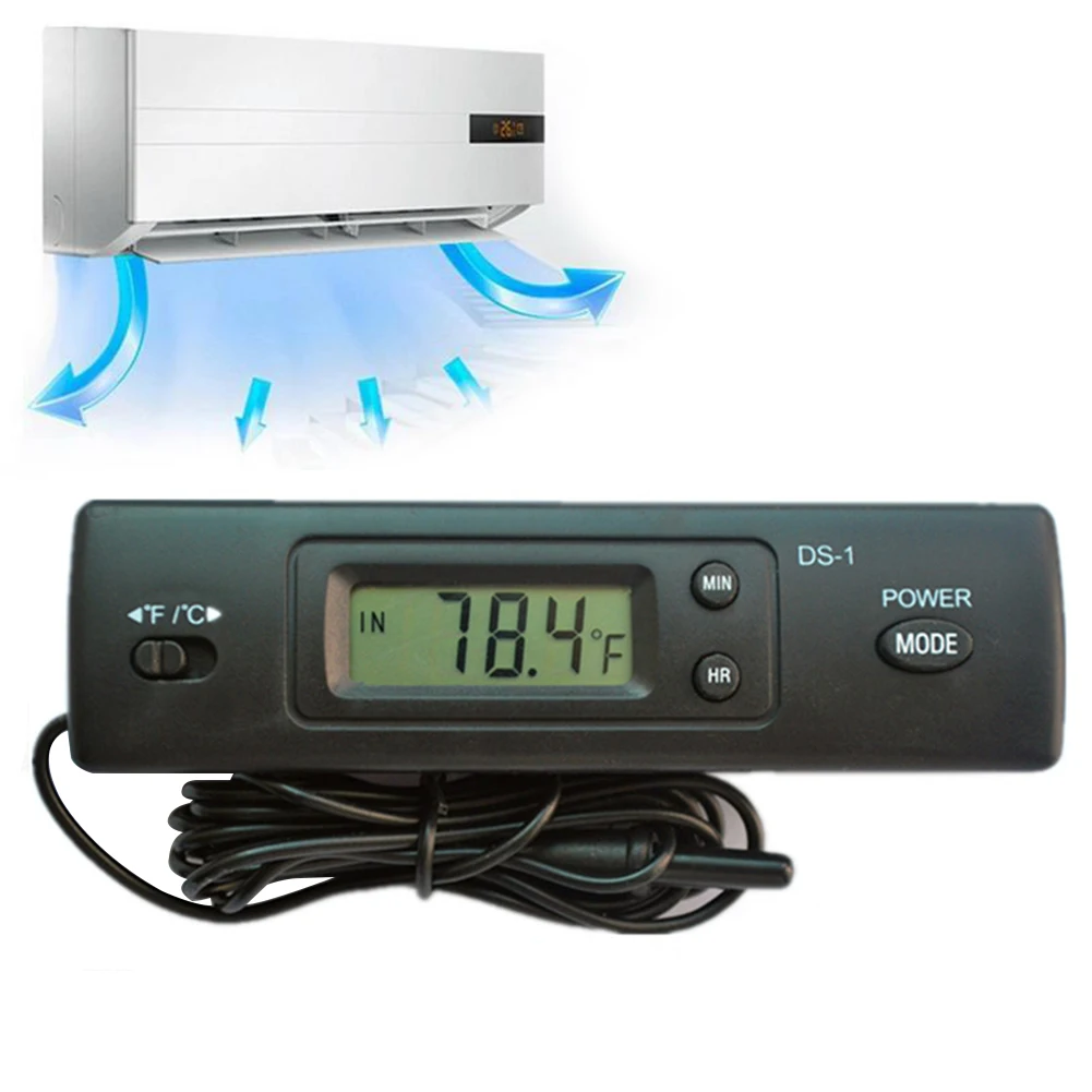 Автомобильный термометр для дома, энергосберегающий электронный светодиодный холодильник, аквариум с двумя температурами, цифровой металлический зонд