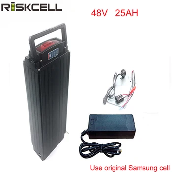 

Rear rack 48V 1000W electric bike battery 48v 25ah lithium ion battery pack fit bafang 8fun motor with LED tail lamp+charger+BMS