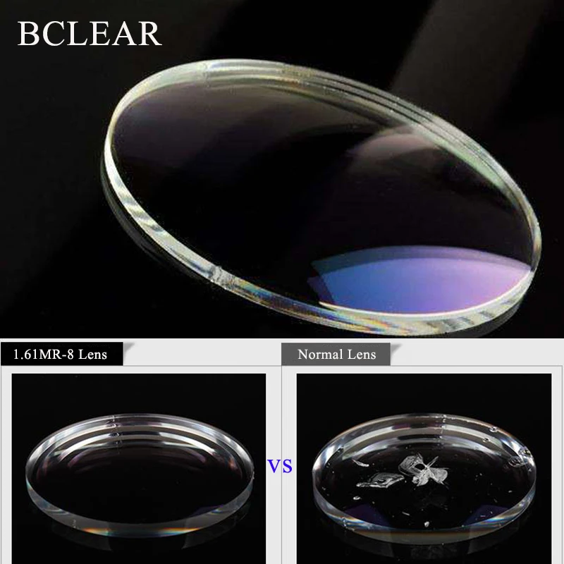 Cena BCLEAR 1.60 indeks asferyczne soczewki Clear Lens MR 8 Super twarde okulary optyczne soczewki korekcyjne silne odblaskowe dla bez oprawek