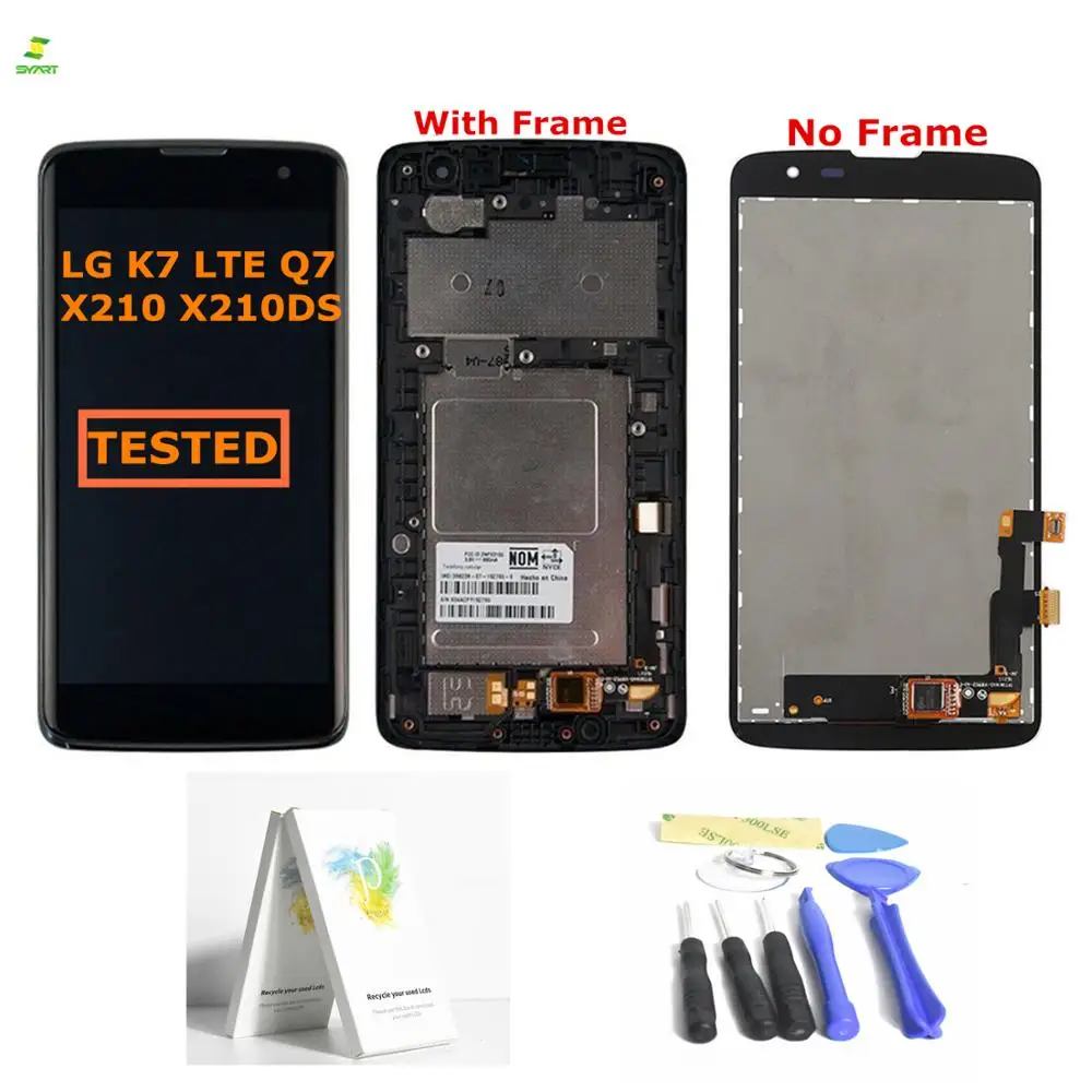

5.0" Lcd Touch Screen A+++ For LG K7 LTE Q7 X210 X210DS LCD Display Touch LCDs Screen Digitizer Assembly with Bezel Frame Parts