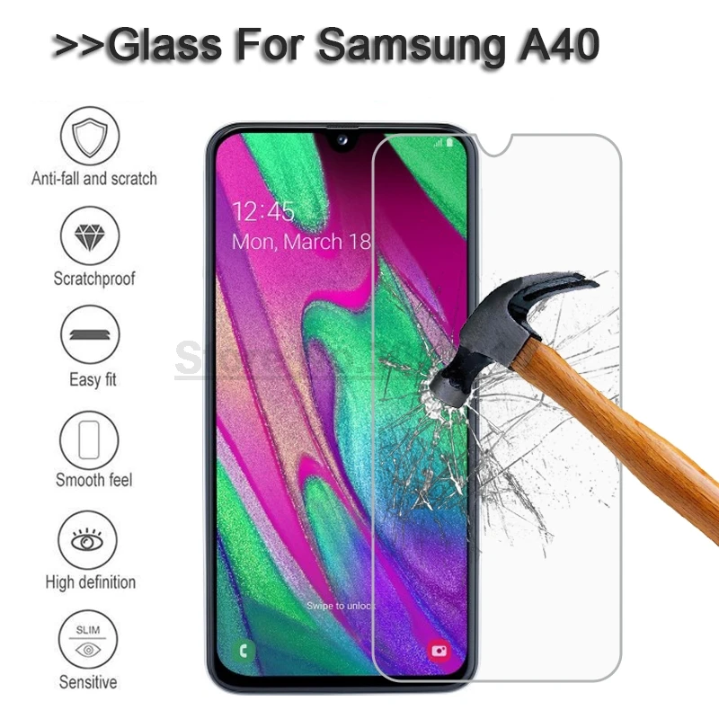 Закаленное стекло для Samsung Galaxy A40 защита экрана 9H на телефон защитное | Мобильные