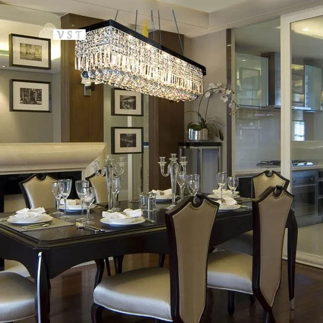 Lustre de Cristal Moderno para Sala de Jantar Comprimento Novo Retângulo Pingente Cristal Luminária 1500mm 3 para sala de jantar retângulo pingente cristal luminária