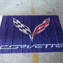 Corvette фиолетовый флаг для автомобильного шоу, можем печатать файл, 90x150 см размер, полиэстер, Корвет фиолетовый баннер