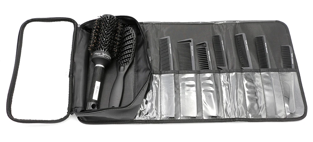 Парикмахерские инструменты для укладки волос, набор Pro, 1 шт., термостойкая щетина, керамическая щетка, 8 шт., парикмахерская расческа для стрижки волос, набор, сумка для хранения