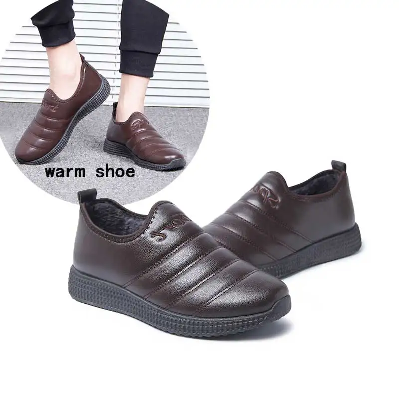 

Winter Men Warm Boot With Velvet Male Waterproof Antiskid Shoes Chaussure Mans Casual Shoes For Men Botas #58 Free Bowtie