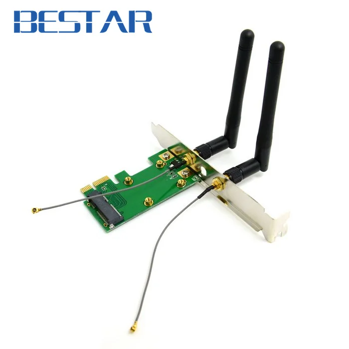 Беспроводной адаптер pci e Mini PCI E pcie express для Express с двумя антеннами сетевым интернет