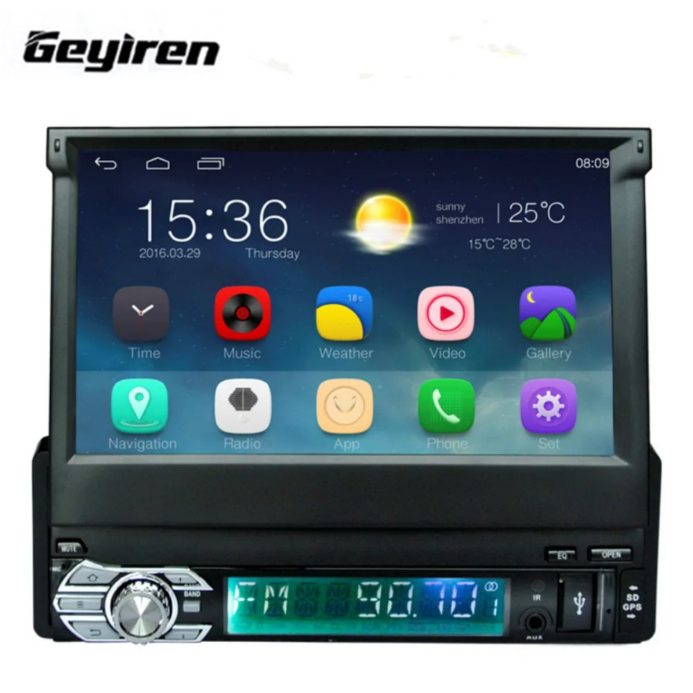 

Car Radio Media Multimedia Player Full Retractable Screen MP5 /MP4 / MP3 GPS Navigation Rearview camera Mirror Link