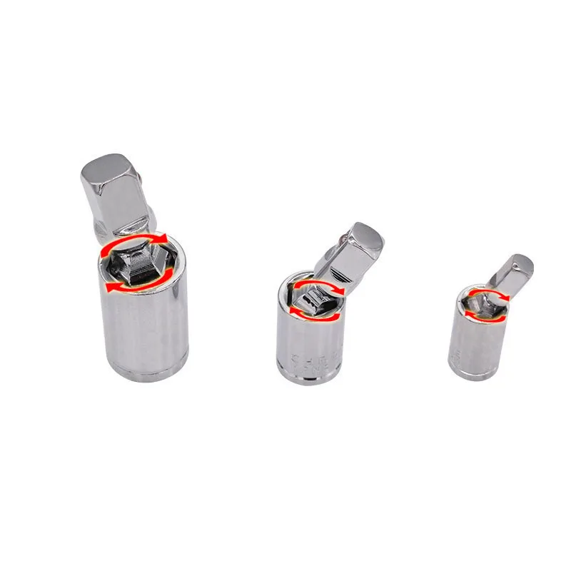 

1/4" 3/8" 1/2" Universal Socket Adapter Ratchet Angle Extension Bar 360 Degree Rotary Torque Wrench Bendable Adapter Hand Tools