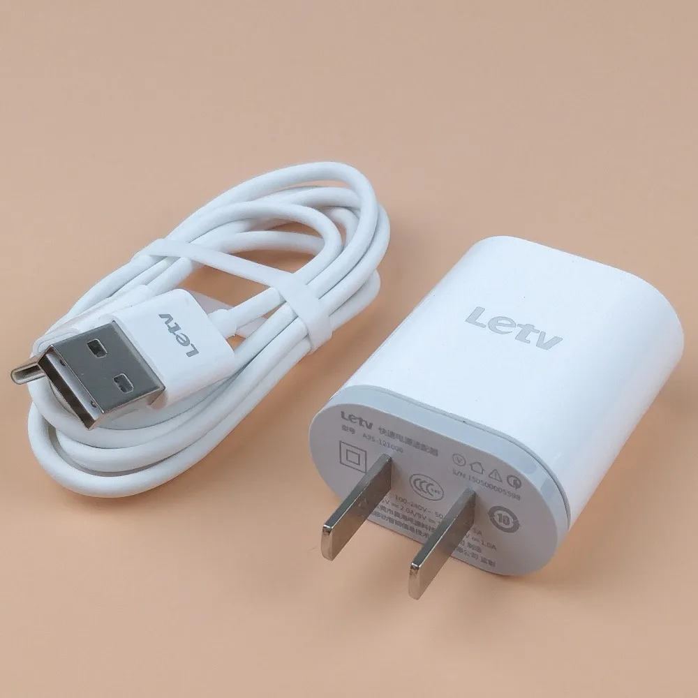 Original letv leeco le pro 3 Charger QC2.0 Quick Fast 2A Usb 3.1 Charge Power Adapter and type C Cable LE 1/1S/1 Pro/Max /2/2pro