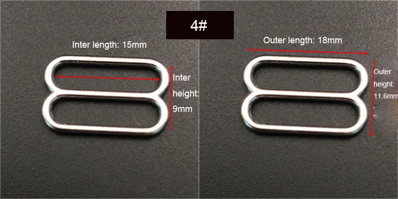 19 Размер, 100 шт., металлическое прямоугольное кольцо из сплава, Регулировочная Пряжка для бюстгальтера для одежды, эластичная лента, регулируемые пряжки