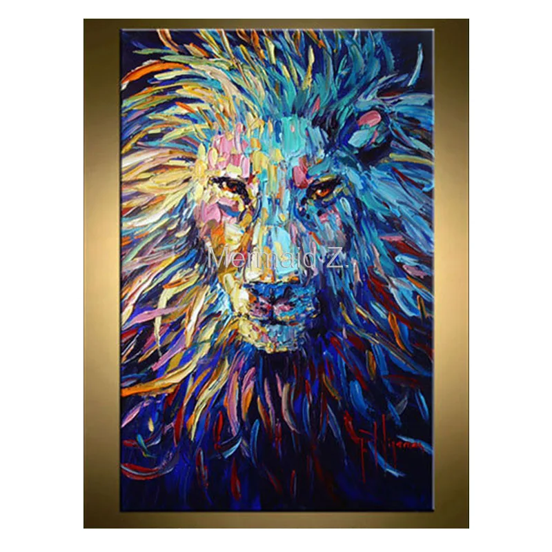 high quality Hand Painted animal Abstract palette knife Oil Painting