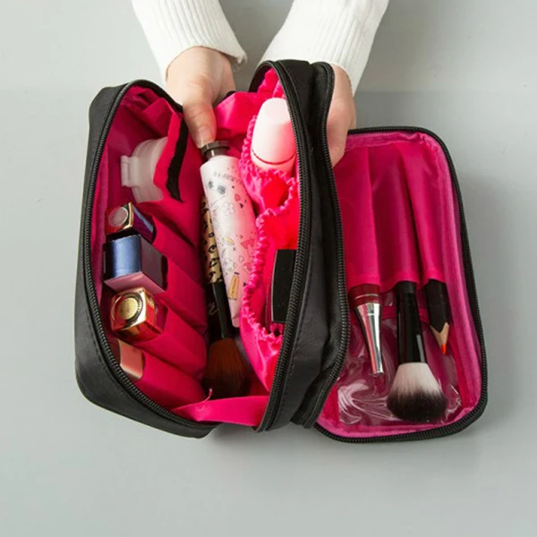 

Portable Makeup Bag Toiletry Storage Bag Multifunction Cosmetic Case Travel Brushes Organizer New
