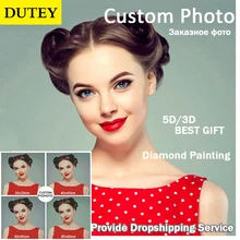 DUTEY DIY фото на заказ Алмазная картина Картина Стразы Алмазная вышивка бисером вышивка крестиком 5D украшение дома подарок