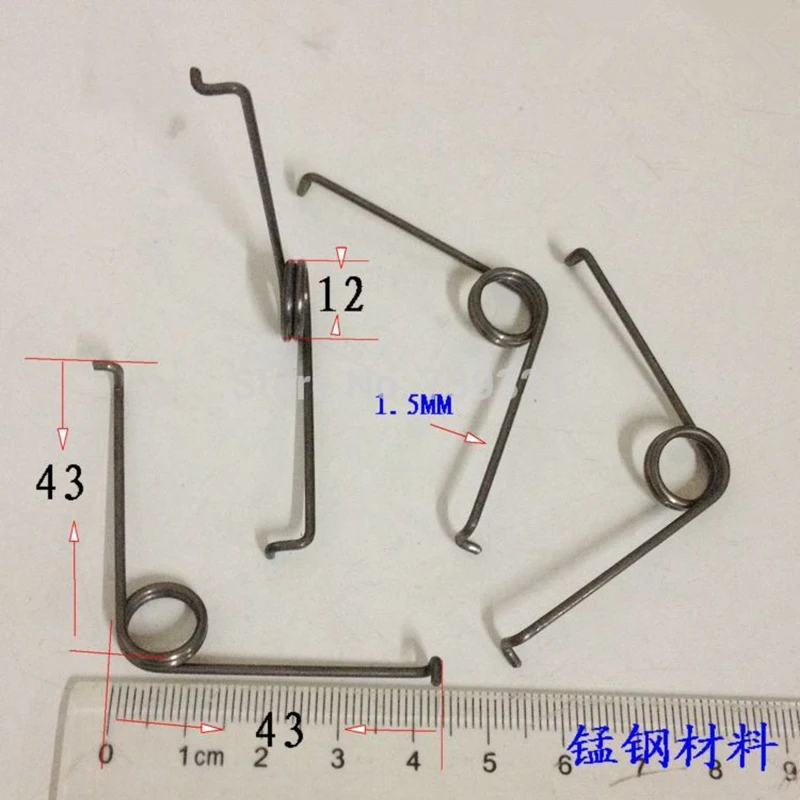 

10PCS Custom Industrial Usage Coiled Torsion Springs,1.5mm Wire Diameter x 12mm Out Diameter x 43mm Leg Length