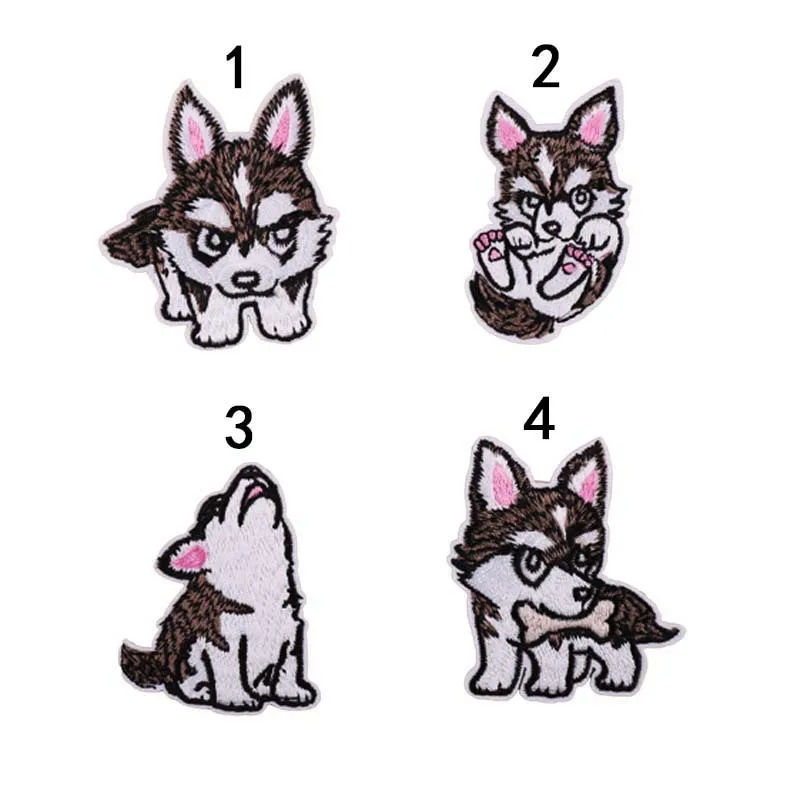 

Husky Dogs Parches Embroidered Iron On Patches For Clothing Diy Stripes Clothes Stickers Custom Badges