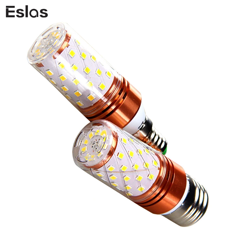 

Eslas E27 E14 LED Bulb SMD2835 180V-260V Corn Bulb 18W 25W Chandelier Candle LED Cold and Warm Light For Home Decoration
