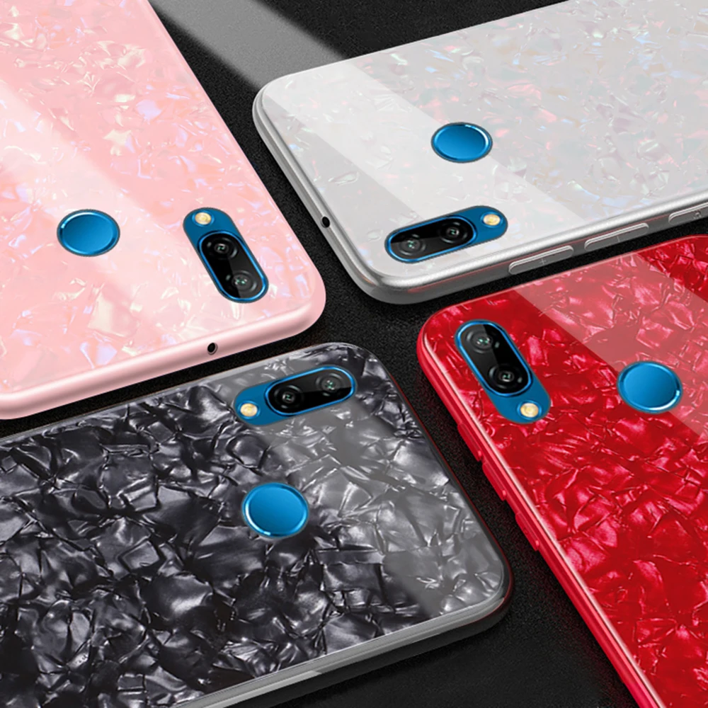 YIESOM Tempered Glass Case For Huawei P20 Lite P20 P20 Pro Shell Soft TPU Silicon Edge Phone Case For Huawei P20 P20Lite P20Pro  (1)