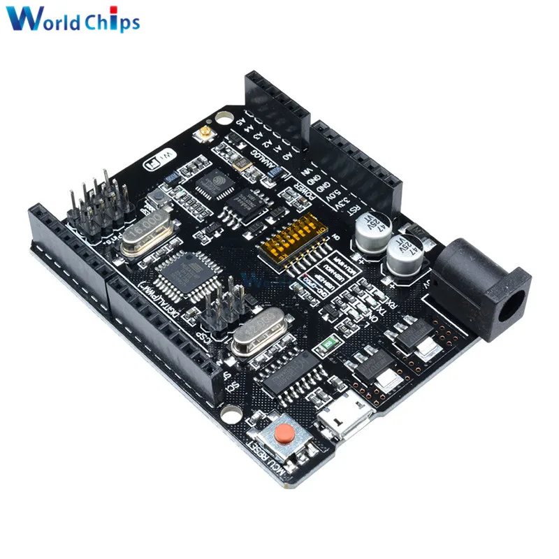 UNO + WiFi R3 ATmega328P ESP8266 (32 Мб памяти) CH340G для Arduino Uno NodeMCU WeMos новое поступление|new arrival|uno r3