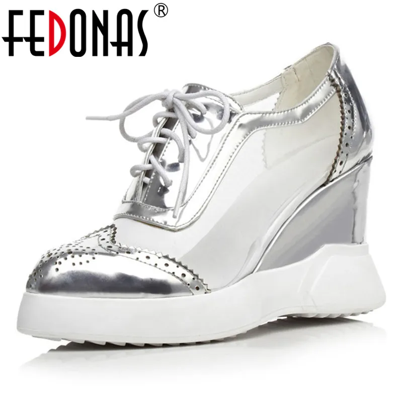

FEDONAS New Arrival Women Basic Pumps Spring Autumn Wedges High Heels Shoes Woman Pointed Toe Cross-tied Casual Concise Shoes