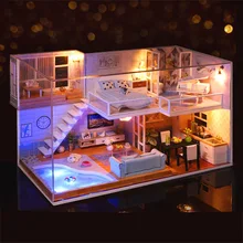 Большой размер Кукольный дом с мебели миниатюрный diy кукольный домик деревянный дом для кукол игрушки для детей рождественские подарки