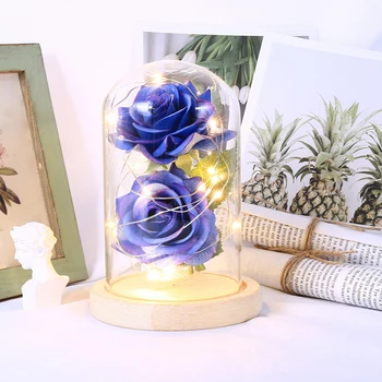 

LED Beauty Rose Beast Battery Powered Red Flower String Light Desk Lamp Romantic Birthday Holiday Girls Mother Gifts Home Decor