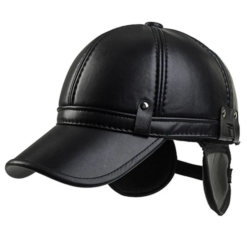 XdanqinX Зимняя Мужская бархатная теплая бейсбольная кепка с ушками из искусственной кожи модные наушники для женщин среднего возраста язык Кепка s Snapback Кепка