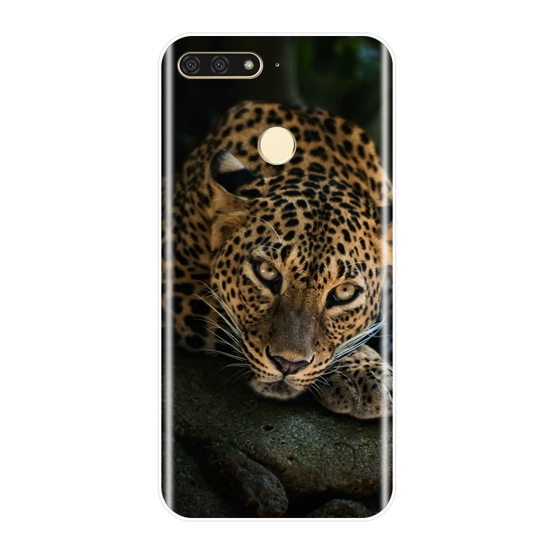 Для huawei Y3 Y5 Y6 Y7 2017 II Pro силиконовый чехол для телефона Тигр Леопард крутая мягкая