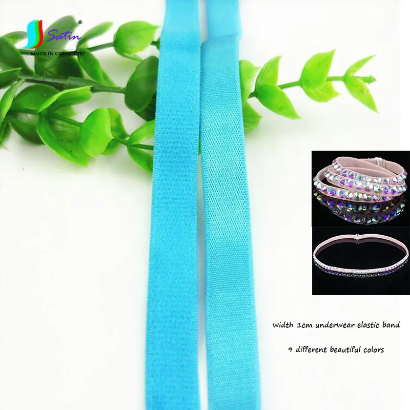 

Wholesale 7 Meters Width 1cm DIY Waist Chain Underwear Bra Repair Decorate Accessory Smooth Plush Colorful Elastic Band A0099L