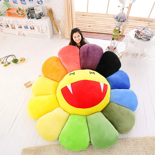 1pc super big Plush Sun Flowers Pillow Soft Toy Stuffed Toy Plush Mats Meditation Cushion Floor