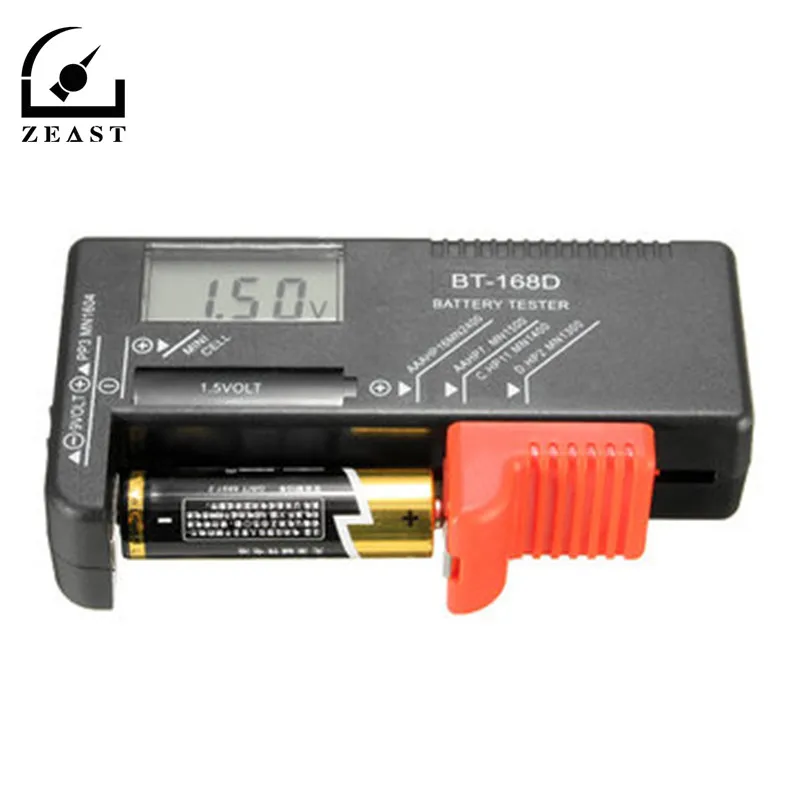

BT-168D Portable Digital Battery Tester Black Digital Battery Power Measuring Instrument The Battery Tester Meter