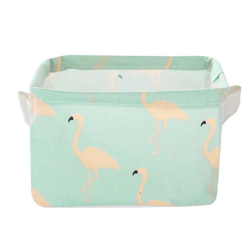 

Desk Foldable Storage Bin Basket Cosmetics Animal Open Stitch Stationery Cloth Organizer Bag Box Case Square