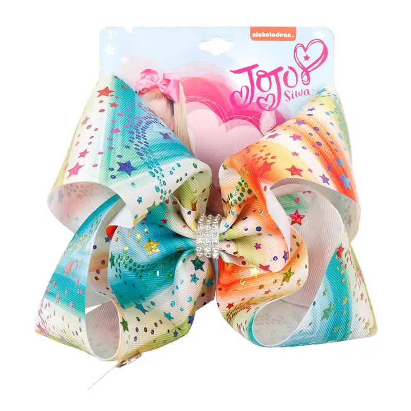 

8" party Bows for Girls party Siwa Large Printed Hair Bows for Girls with Clips Bowknot Handmade Hair Accessories