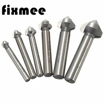 

3 Flute Countersink Drill Bit Round Handle 90 Degree HSS Wood Steel Chamfer Cutter Tool 6.3/8.3/10.4/12.4/16.5/20.5mm