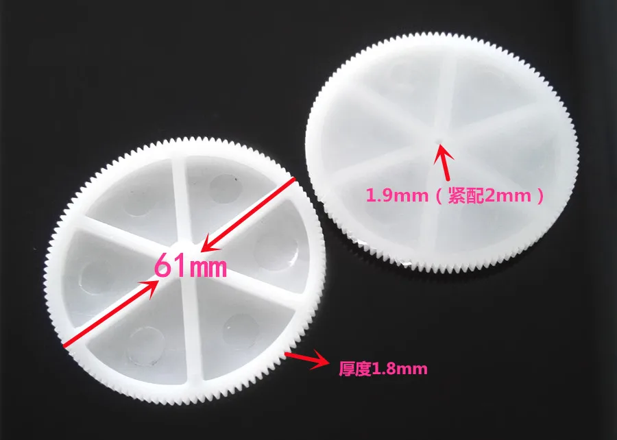 1 unidad K853 1202A engranaje de plástico de gran tamaño 120 T diámetro de salida 61mm diámetro de apertura 1,9mm módulo 0,5 piezas de bricolaje envío gratis Rusia
