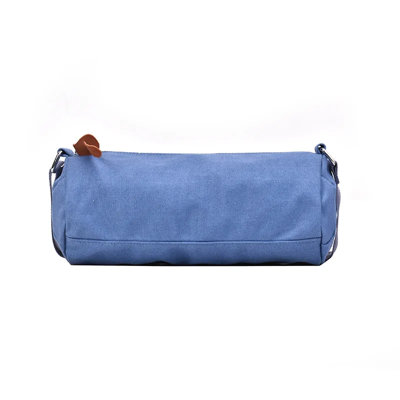

Ougger Small Women Crossbody Bag Shoulder Bags England Style Blue Canvas Boston Bag for Outdoor