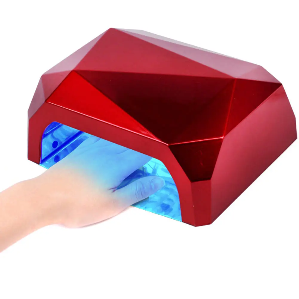 

36W LED CCFL Nail Lamp UV Gel Polish Dryer Nail Art Curing Tool EU Plug Rose Red YF2018