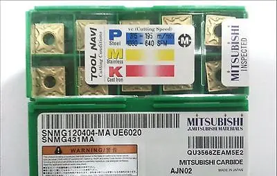 

M+ SNMG120404-MA UE6020 SNMG431MA Carbide Inserts 10PCS/Box#ZL02