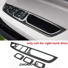 Окна из углеродного волокна Стекло подъема кнопки рамка украшения крышки отделки 4 шт для BMW X5 E70 X6 E71 стайлинга автомобилей RHD