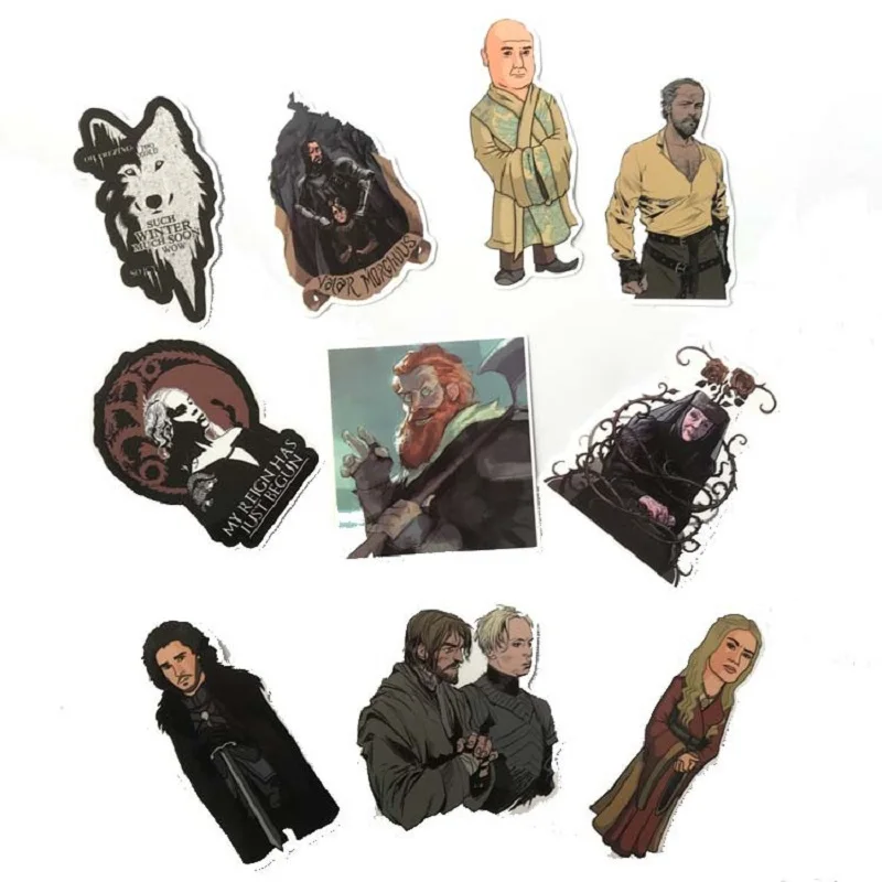 61 pz/set Game of Thrones sticker cosplay prop PVC ghiaccio e del fuoco canzone Jon Snow decalcomania del computer frigorifero adesivi valigia