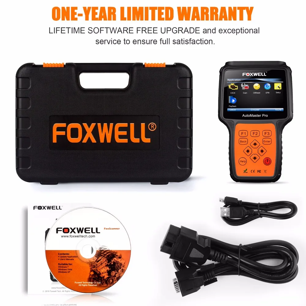 Диагностический сканер Foxwell NT614 OBD2 четыре системы для двигателя ABS SRS подушка